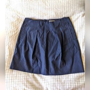 J Crew Flare Pleated Tailored Cotton Miniskirt